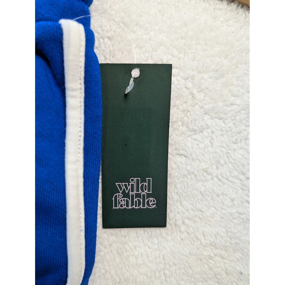 Wild Fable Womens Blue Dolphin Hem Athletic Shorts Drawstring Waist Pockets M